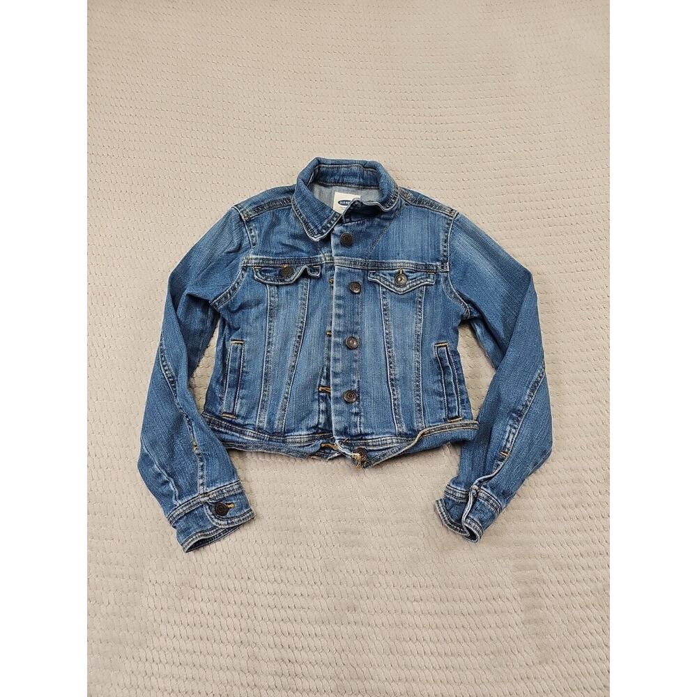 Old Navy Jean Jacket Girls Size Medium 8 Blue Jean - Picture 1 of 7